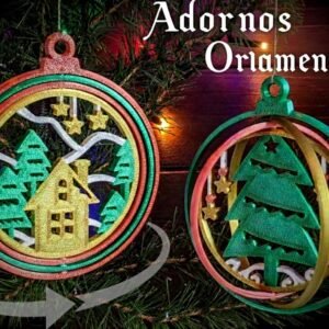 Pack de 4 Adornos Navideños Giratorios