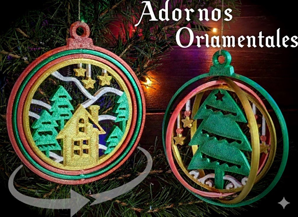 Pack de 4 Adornos Navideños Giratorios
