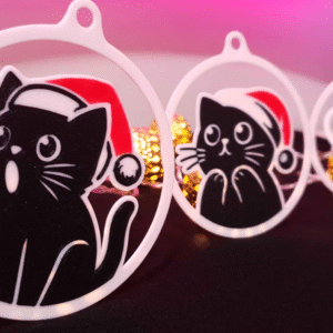 Pack 4 Gatos Navideños Adornos